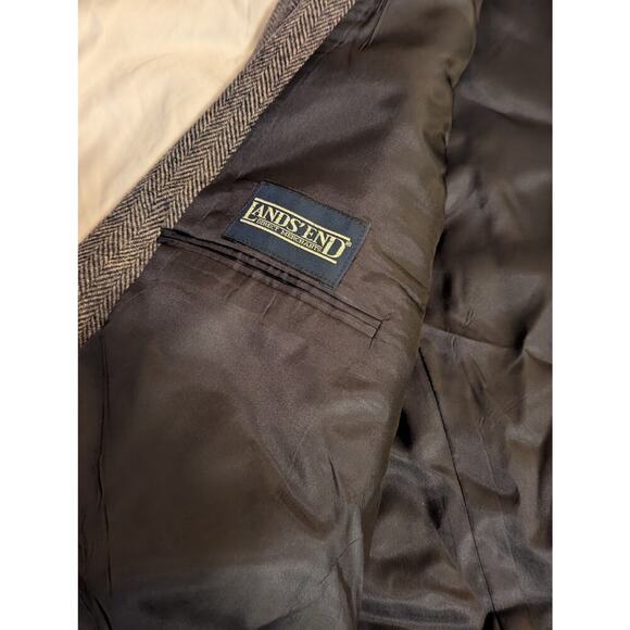 Land End Tweed Lambswool Herringbone Blazer Size 48 Reg 2 button - Picture 3 of 14